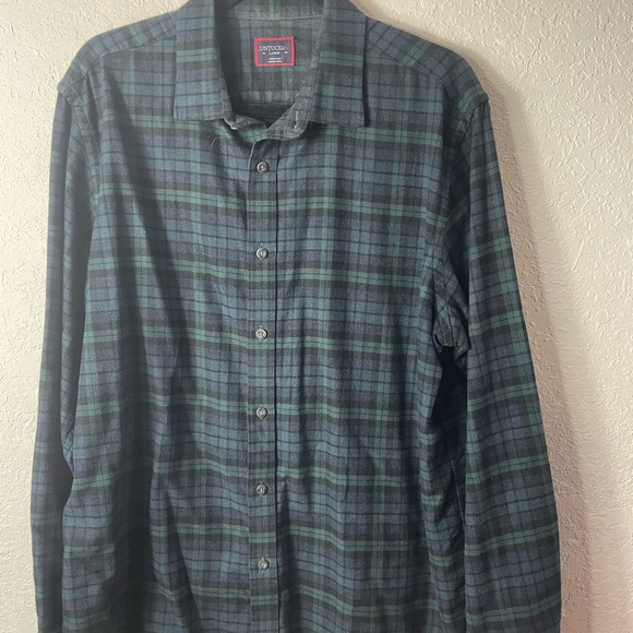 Untuckit Black Watch Plaid Flannel Shirt Sz L - Picture 2 of 5